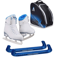 Jackson Ultima Finesse JS181 Figure Ice Skates for Women Bundle with Guardog Skate Guards, Jackson Skate Bag JL350 / Skates Color: Blue/Width: Medium/Size: Youth 3 (Kid's)