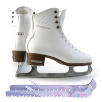 SKATE GURU Botas Model: Dagmar Figure Ice Skates/Size: Girls' 13 Bundle with Skate Guards