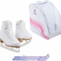Jackson Classic JC200 Womens Figure Ice Skates Bundle with Skate Guards and Bag Size Womens 4