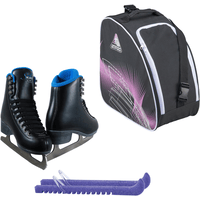 Jackson SoftSkate 380 ice skates in Black with Guardog 840 guards + Purple skate bag