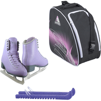 Jackson SoftSkate 380 ice skates in Lilac with Guardog 840 guards + Purple skate bag