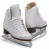 GAM Concept G0470/G0471 white figure skates for women and girls with Ultima Mirage blades, angled pair view