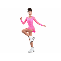 Figure Skating Dress Style A16 Pink Italian Fabric, Handmade