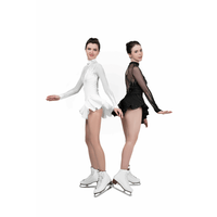 Figure Skating Dress Style A19 White Italian Fabric, Handmade