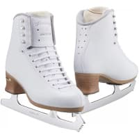Pair of Jackson Ultima Freestyle Fusion FS2190 white figure skates with mounted Aspire XP blades