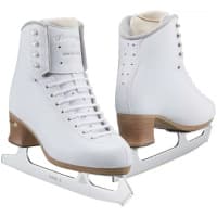 Jackson Ultima Freestyle Fusion FS2190 Mark II figure skates in white, outside view of the pair