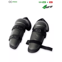 UFO PLAST Made in Italy - Ergonomic MTB knee Shin Guards Pads Protector, One-Size fits all, Black