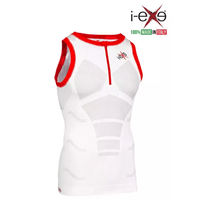 I-EXE Made in Italy – Multizone Compression Sleeveless Men’s Shirt Tank-Top – Color: White with Red I-EXE Made in Italy - Multizone Compression Sleeveless Men's Shirt Tank-Top - Color: White with Red