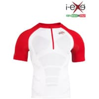 I-EXE Made in Italy - Multizone Compression Men's Shirt - Color: White with Red