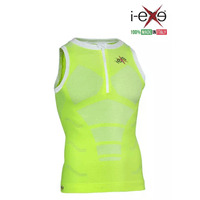 I-EXE Made in Italy - Multizone Compression Sleeveless Men's Shirt Tank-Top - Color: Yellow with White