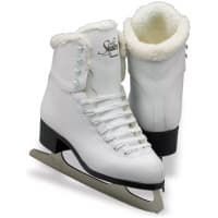 Jackson Glacier GS180 in Fleece — white boot with a plush white sherpa lining rolled over the topline