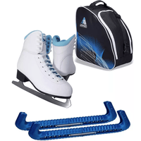 Jackson Ultima SoftSkate Womens' Ice Skates / Bundle with Jackson Bag, Guardog Skate Guards / Blue