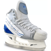 BOTAS Cristalo 171 Women's and Girls' Ice Skates with Hockey Blade – White/Blue | Made in Europe (Czech Republic)
