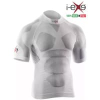 I-EXE Made in Italy - Men's Multizone Short Sleeve Compression Shirt - Color: White with Black