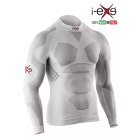 I-EXE Made in Italy – Men’s Multizone Long Sleeve Compression Shirt – Color: White with Black I-EXE Made in Italy - Men's Multizone Long Sleeve Compression Shirt - Color: White with Black