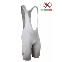 I-EXE Made in Italy – Multizone Compression Men’s Cycling Shorts – Color: White with Green I-EXE Made in Italy - Multizone Compression Men's Cycling Shorts - Color: White with Green