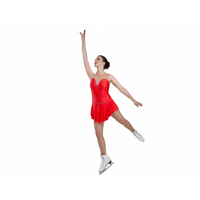 Figure Skating Dress Style A22 Red Italian Fabric, Handmade