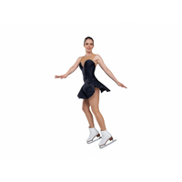 Figure Skating Dress Style A22 Black Italian Fabric, Handmade