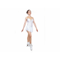 Figure Skating Dress Style A22 White Italian Fabric, Handmade