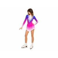 SGmoda A11 figure skating dress in Blue to Pink, front view