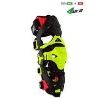 UFO PLAST Made in Italy - Morpho Fit Knee Brace Right Side, Full Knee Protection Guards Kit, Neon Yellow