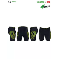 UFO PLAST Made in Italy - Kombat Padded Riding Shorts, Hip and Lateral Protection, Perforated Microshock Material Green
