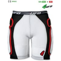 UFO PLAST Made in Italy - Padded Bike Shorts with Padding and Plastic Side Protection, Ergonomic Perforated Padds, Red
