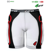 UFO PLAST Made in Italy - Padded Bike Shorts with Padding and Plastic Side Protection, Ergonomic Perforated Padds, Red