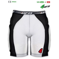 UFO PLAST Made in Italy - Padded Bike Shorts with Padding and Plastic Side Protection, Ergonomic Perforated Padds, Black