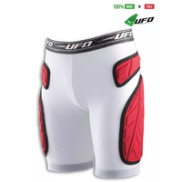 UFO PLAST Made in Italy - Atom Soft Padded Shorts, Side Hip Protector Pads, White and Red