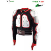 UFO PLAST Made in Italy - Predator - Safety Jacket, Full Body Armor Suit with Back Protector, White with Red