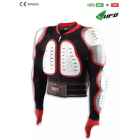 UFO PLAST Made in Italy - Predator - Safety Jacket, Full Body Armor Suit with Back Protector, White with Red