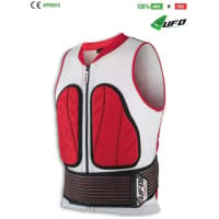 UFO PLAST Made in Italy - Fulcrum - Safety Jacket Sleeveless Body Protector Soft Front Pads, White with Red