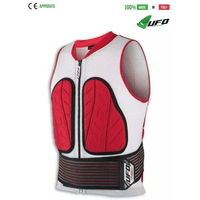 UFO PLAST Made in Italy - Fulcrum - Safety Jacket Sleeveless Body Protector Soft Front Pads, White with Red