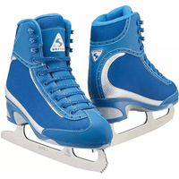 Jackson Softec Vista ST3200 ice skates in navy with a silver heel panel and Ultima Mark I blades