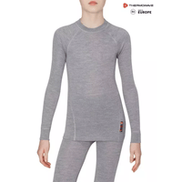 THERMOWAVE – MERINO WARM / Junior Merino Wool Shirt / SILVER MELANGE THERMOWAVE - MERINO WARM / Junior Merino Wool Shirt / SILVER MELANGE