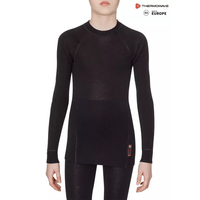 THERMOWAVE - MERINO WARM / Junior Merino Wool Thermal Shirt / BLACK