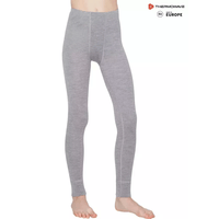 THERMOWAVE - MERINO WARM / Junior Merino Wool Pants / SILVER MELANGE