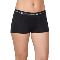THERMOWAVE - MERINO LIFE / Womens Merino Wool Boxer Briefs / BLACK