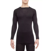 THERMOWAVE - MERINO WARM / Mens 100% Merino Wool Thermal Shirt / BLACK