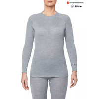 THERMOWAVE – MERINO WARM / Womens 100% Merino Wool Shirt / SILVER MELANGE THERMOWAVE - MERINO WARM / Womens 100% Merino Wool Shirt / SILVER MELANGE