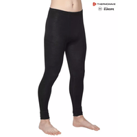THERMOWAVE - MERINO WARM / Mens 100% Merino Wool Thermal Pants / BLACK