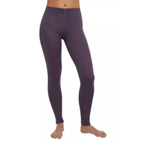 THERMOWAVE - MERINO WARM / Womens 100% Merino Wool 180 GSM Pants / Black Plum