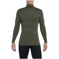 THERMOWAVE - MERINO XTREME / Mens Merino Wool Thermal Shirt / Forest Green with Zip