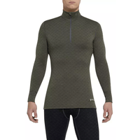 THERMOWAVE – MERINO XTREME / Mens Merino Wool Thermal Shirt / Forest Green with Zip THERMOWAVE - MERINO XTREME / Mens Merino Wool Thermal Shirt / Forest Green with Zip