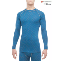 THERMOWAVE - MERINO XTREME / Mens Merino Wool Thermal Shirt / DARK SEA