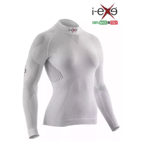I-EXE Made in Italy – Women’s Multizone Long Sleeve Compression Shirt – Color: White with Black I-EXE Made in Italy - Women's Multizone Long Sleeve Compression Shirt - Color: White with Black