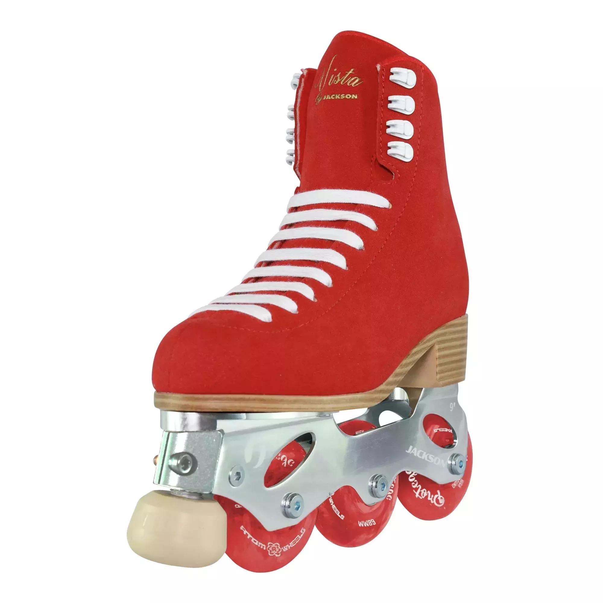 Jackson Vista PA500 women's inline figure skates in Red, left angle