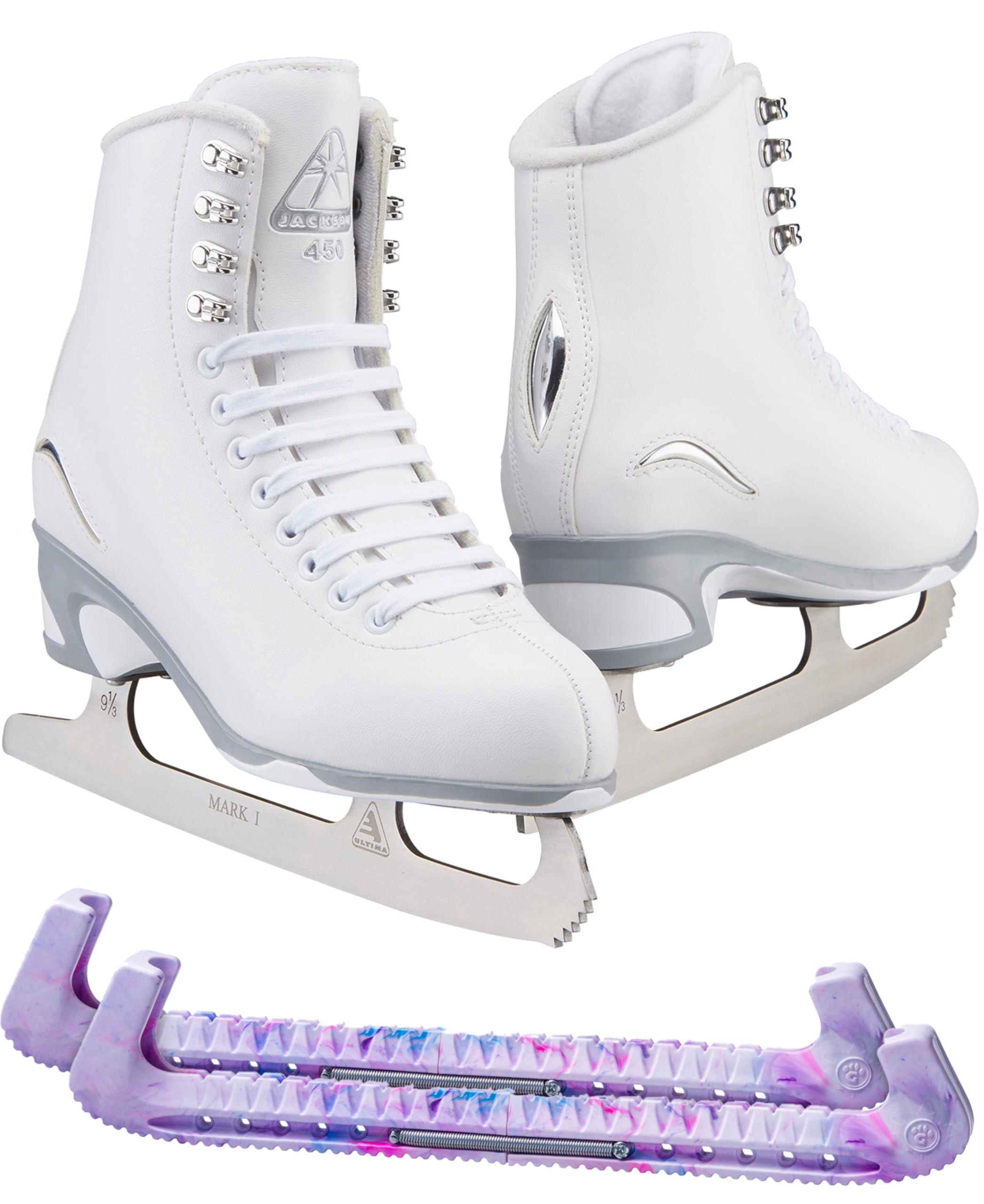 Jackson Finesse JS450 Ice Skate Bundle — Skate guards Jackson Ultima Finesse Figure Ice Skates JS450 Bundle with Skate Guards Size Adult 4