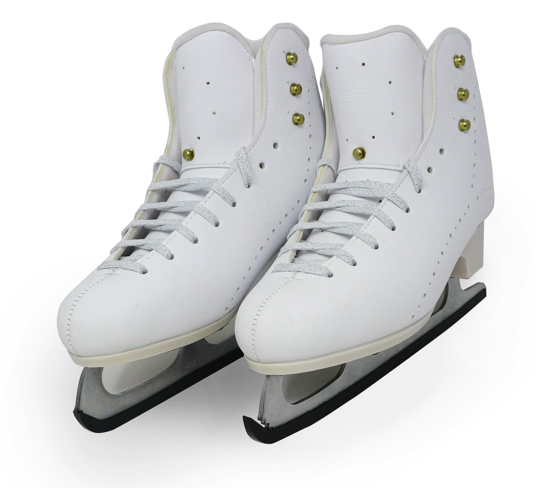 Front view of Belati Iris Microfiber boots with gold hooks and glitter laces